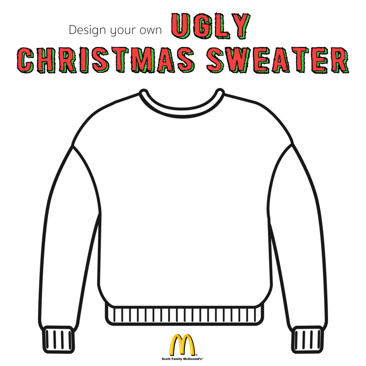 ugly sweater template - Scott Family McDonalds
